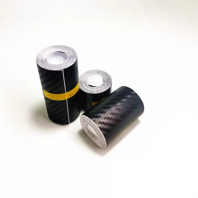 5/10cm DIY 3D Black Carbon Fiber Vinyl Car Wrap Sheet Roll Film Sticker Decal Door Sill Anti-Scratch Protector Tape Film Car Mobile World