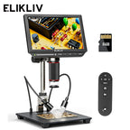 Elikliv EM4K 4K HDMI Digital Microscope for Electronics 8" 2000X Soldering Microscope for PCB Inspection Repair with 10" Stand CM World