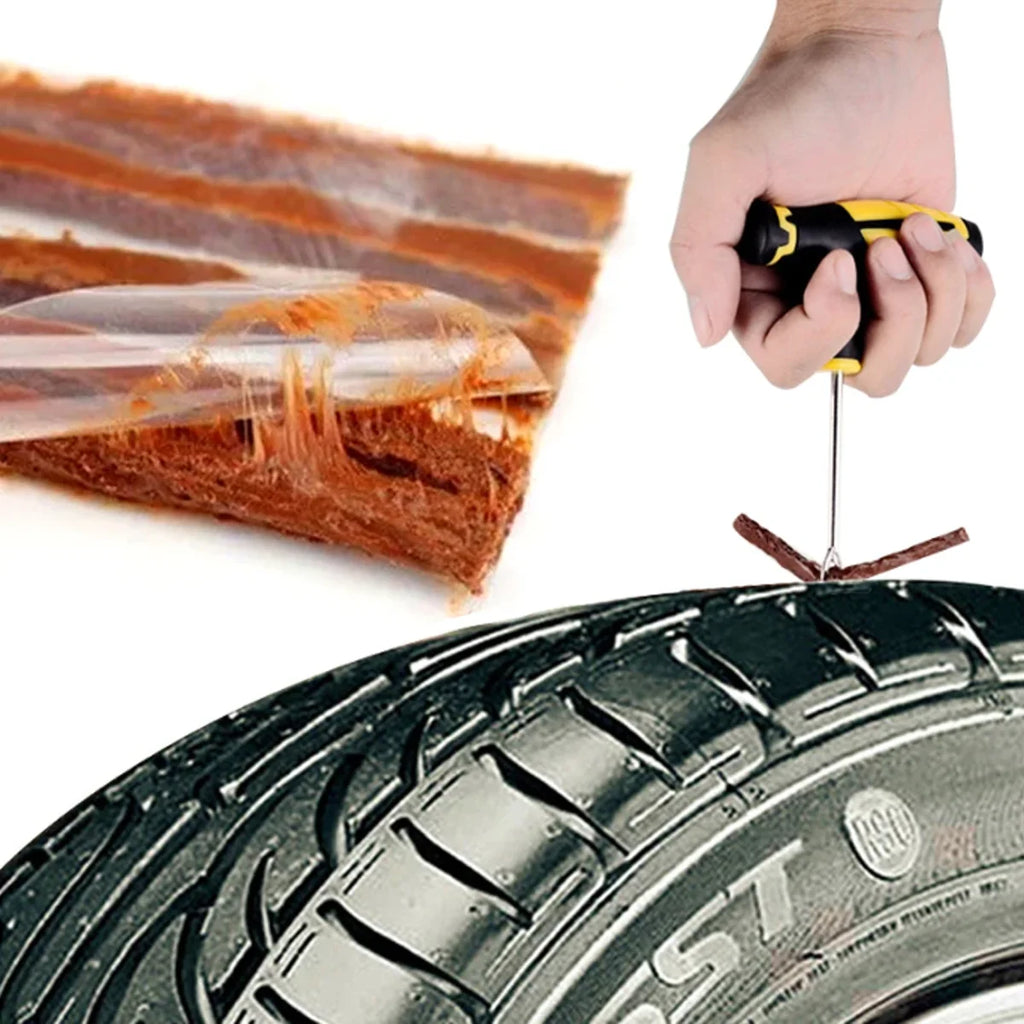 Tubeless Tire Repair Rubber Strips For Car Motorcycle Bicycle Puncture Plug Seal Quick Emergency Tire Repair Kit Accessories