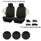 AUTOKING Black Universal Seat Covers For Car 2+1 Type Split Car Seat Cover High Quality Polyester With Airbag  Compatible CM World