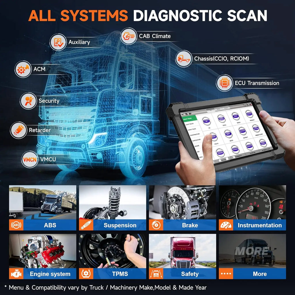 ANCEL X7 HD 12V 24V Heavy Duty Truck Scanner Bidirectional Diesel Scan Tool All System 40+ Reset ECU Coding OBD Trucks Diagnosis