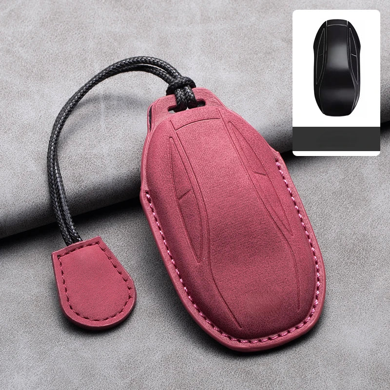 Leather Car Remote Key Case Cover for IM 2022 L7 2023 LS6 2023 LS7 Auto Key Fob Shell Suede Leather Keychain Accessories