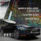 145cmx300cm Sticker for Car Wrapping Vinyl Paper for Car Carbon Fiber Roof Hood Black Exterior Styling Laser Universal Rainbow Car Mobile World