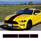 3Pcs Car Stickers Graphics Stripes Kit Vinyl Tuning Cover For Ford Mustang GT500 GT350 GT Auto Hood Bonent Roof Tail Decor Decal