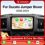 Ainavi Car Radio For Fiat Ducato Citroen Jumper Peugeot Boxer 2006-2024 Wireless Carplay Android Auto Car Multimedia DSP BT 2Din CM World