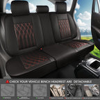 Leather 5pcs Car Seat Cover Protector Seat Waterproof Automotive Seat Covers Full Sets Breathable Universal Fit Full Seats Cover CM World