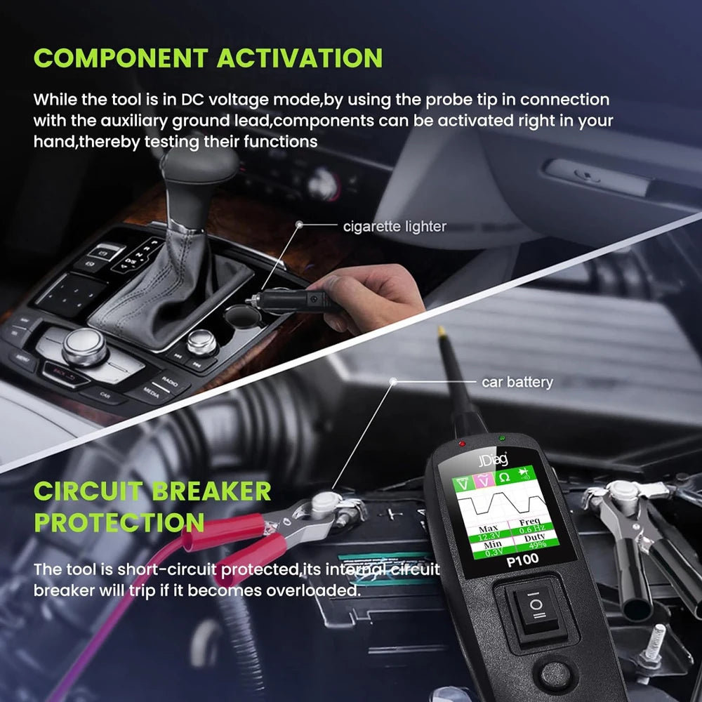 Automotive Electrical Circuit Tester Power Probe Kit 12-24V DC Pen Vehicle Power Diagnostic Tool Auto Test Light System Analyzer CM World
