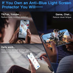 2Pcs For iPhone 17/16e/16 Pro Max/15/14/13/12/11/XS/XR Tempered Glass Screen Protector Anti-Blue Light Anti Purple Light