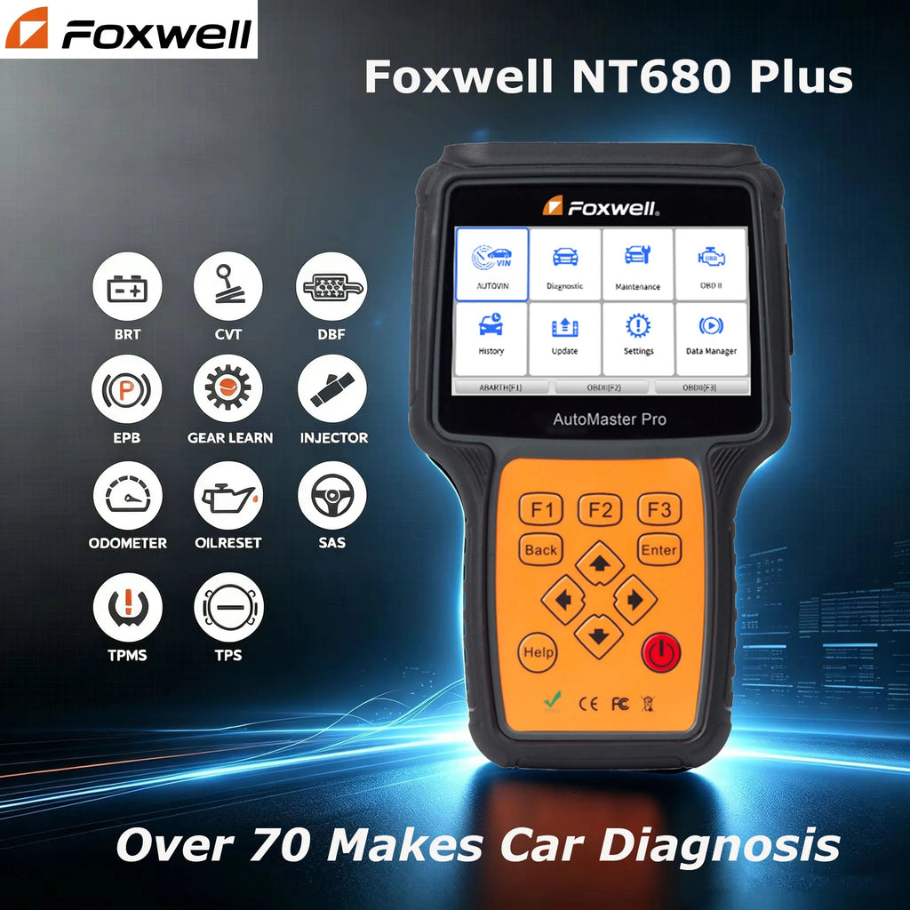 Foxwell NT680 Plus Universal Car Diagnostic Tool All Systems Obd2 Scanner Instead of NT680 Pro Automotive Diagnostic Tools Car Mobile World