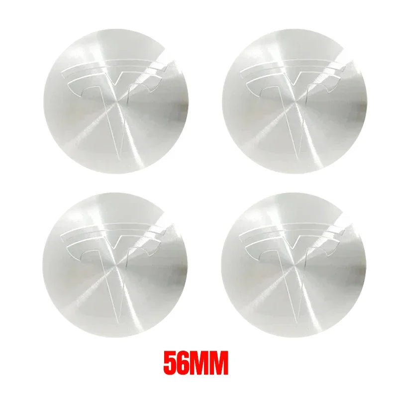 4Pcs 56mm Car Wheel Center Hub Caps Badge Sticker Emblem Decals Accessories For Tesla Model 3 Model Y S Auto Styling Decorates