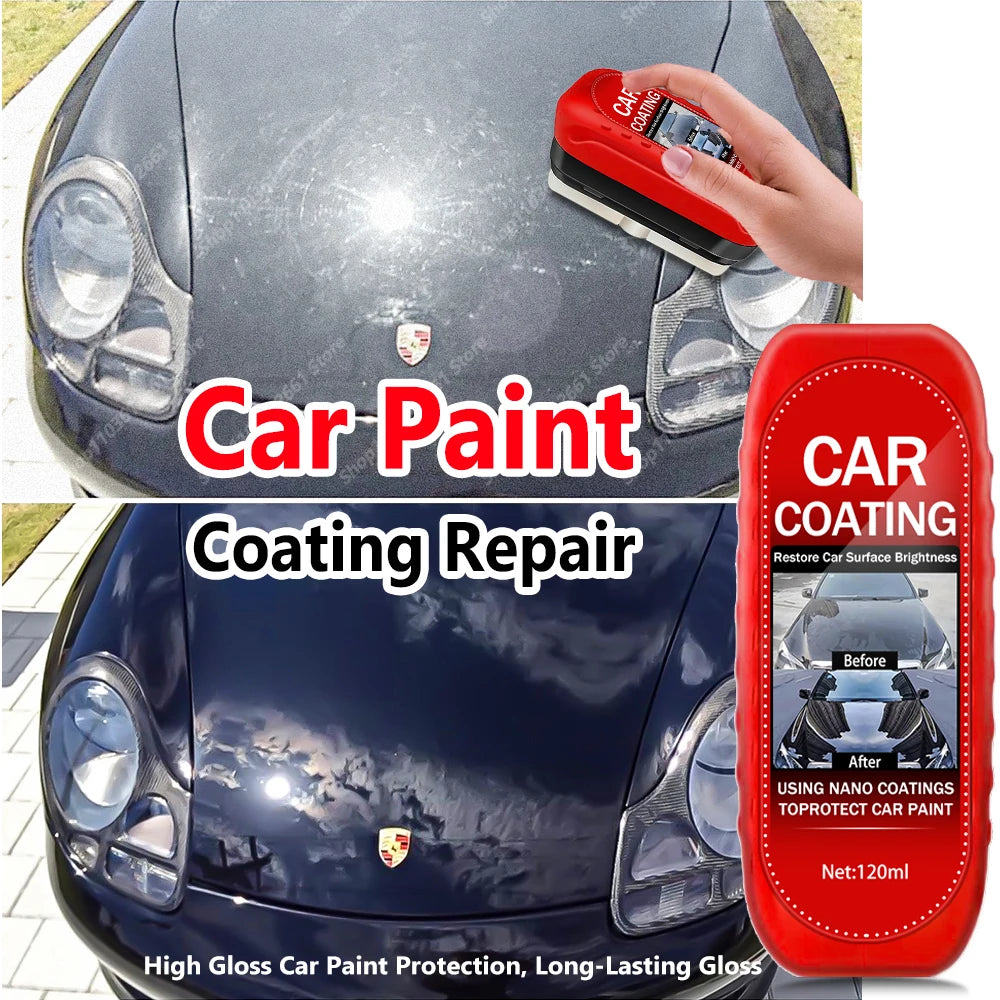 Car Paint Coating Brush with 120ml Liquid -High Gloss Repair Scratch Brightening Kit ,Professional Auto Polishing Tool Car Mobile World