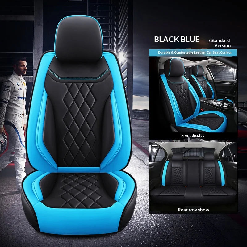 Universal Five-Seater Car Seat Covers Premium Leather Four Seasons Suitable for Most Cars SUVs Off-Road Vehicles CM World