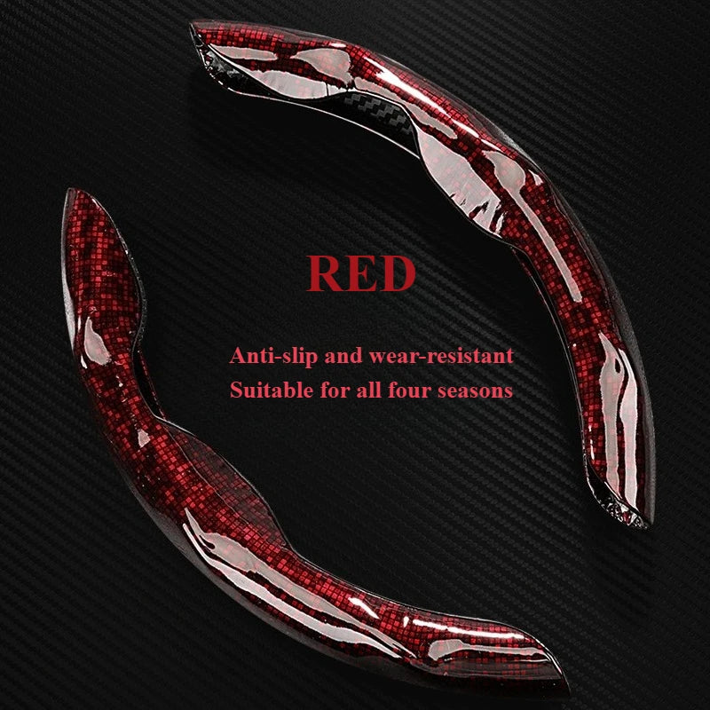 Premium Glossy Snap-On Car Steering Wheel Cover – Shiny, Lightweight & Non-Slip, Universal Fit for All Seasons