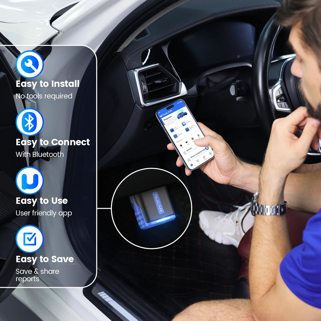 10-50pcs MUCAR DriverScan OBD2 Scanner Diagnostic Tool Full System Diagnosis 15 Reset Bi-directional Bluetooth Code Reader