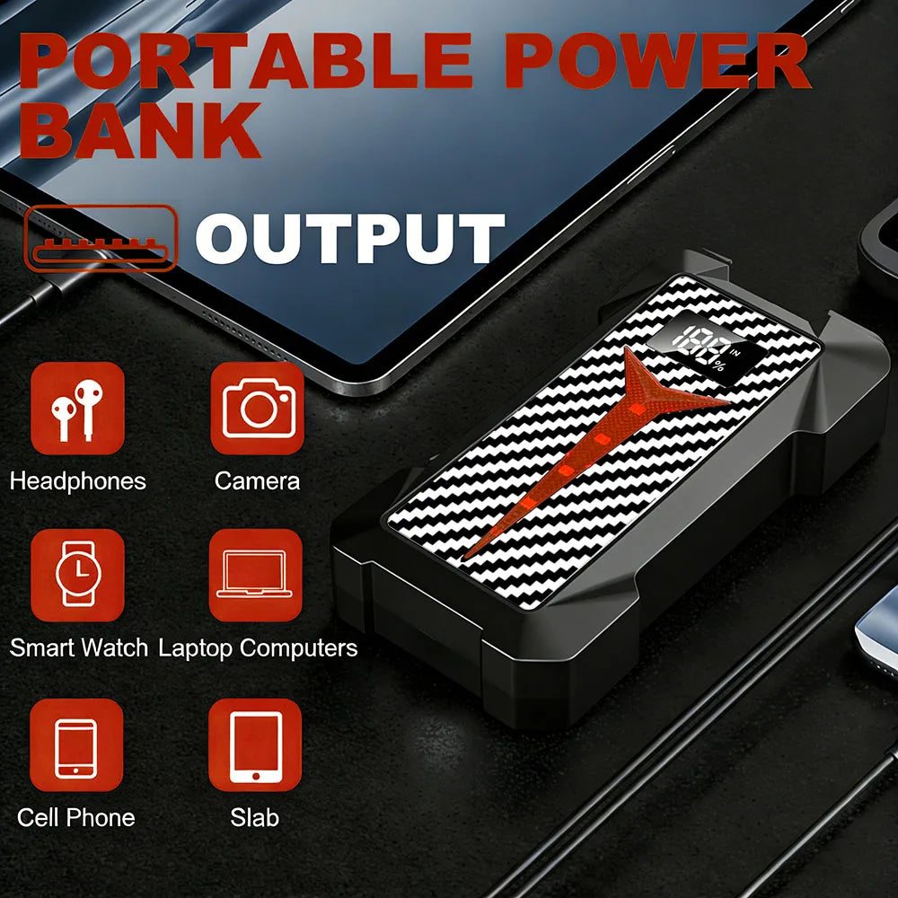 Car Jump Starter Car Booster Device Charger Battery Less Portable Car Starting for Emergency Device Jump Start