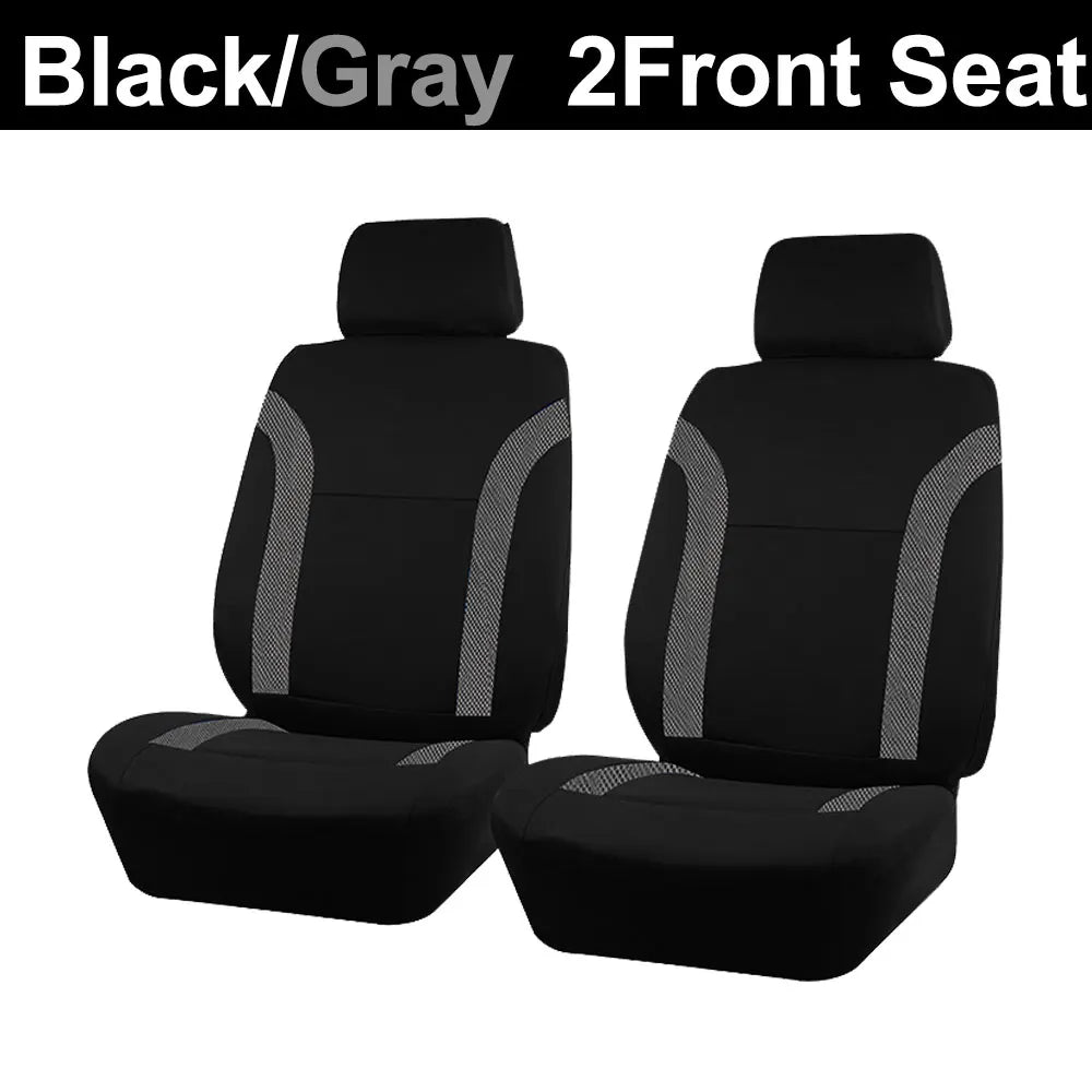 AUTO PLUS Sports Universal Polyester Car Seat Cover Set Fit Most Car Plain Fabric Bicolor Stylish Car Accessories Seat Protector CM World