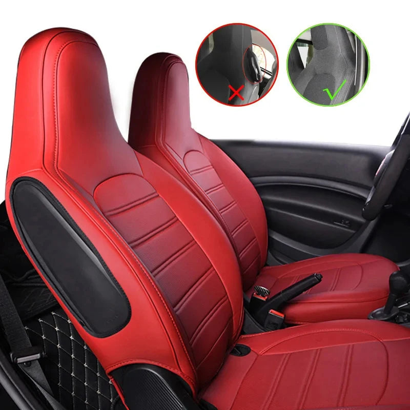 Custom For Smart 453 Fortwo 2015 - 2018 Car Seat Cover Four Seasons Breathable Cushion Decoration Interior Styling Accessories CM World