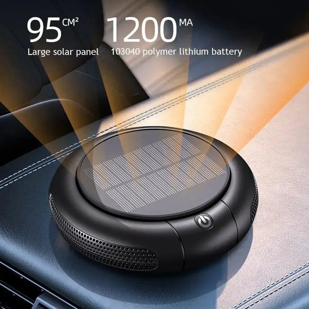 Solar Car Air Purifier Usb Oxygen Cleaner Negative Ion 1200Mah HEPA Filter PM2.5 Smoke Remover Interior Air Fresh Car Supplies CM World