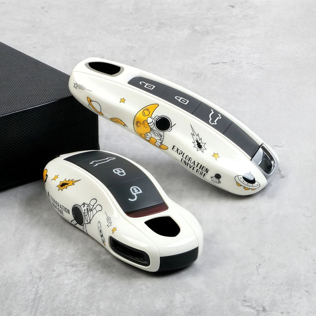 Car Key Modification Protective Case Suitable for Porsche Macan/Panamera/718/Cayenne/911 Astronaut Key Case Protective Cover CM World