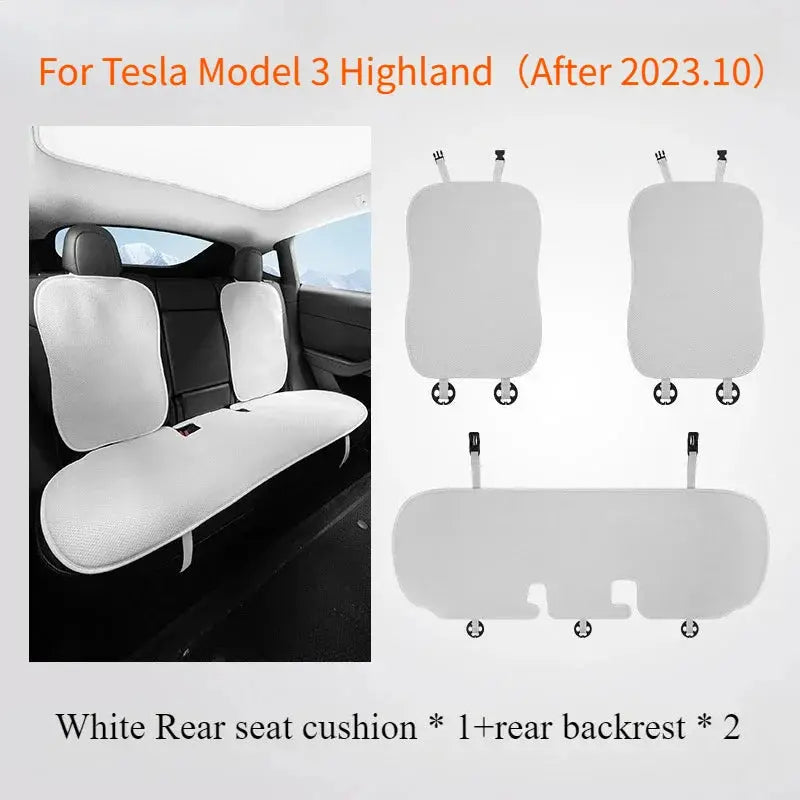 Ice Silk Seat Cushion for Tesla Model 3 Y Juniper 2025 Breathable Mat Seat Cover Cushion Replacement Pad Summer Car Accessories Car Mobile World