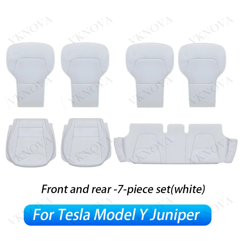 For Tesla New Model Y Juniper 2025 2026 Car Seat Cover Nappa Leather & 8 Grade Anti Fouling Wholesale Price Interior Accessories CM World