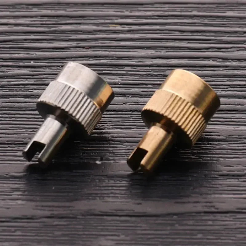 40-10PCS Tire Valve Stem Cap Full Copper Slotted Head Stem Cover with Core Removal Tool Wheel Valve Covers for Auto Motorcycle