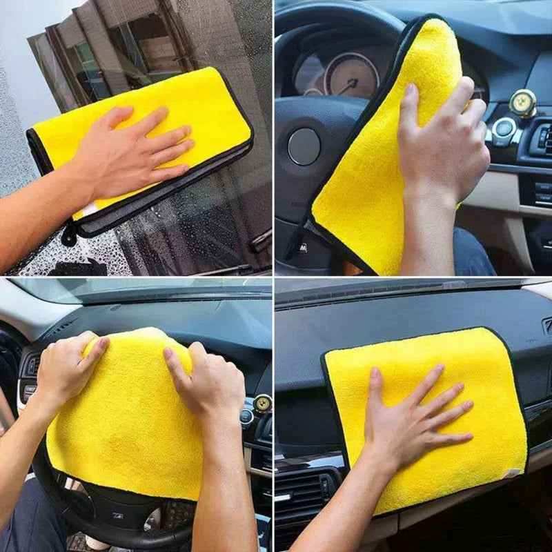 1/3/5/10PCS Car Wash Towels Cleaning Cloth Absorbent Dry Cloth General Purpose Microfiber Towel Thickened Yellow 30/40/60cm CM World