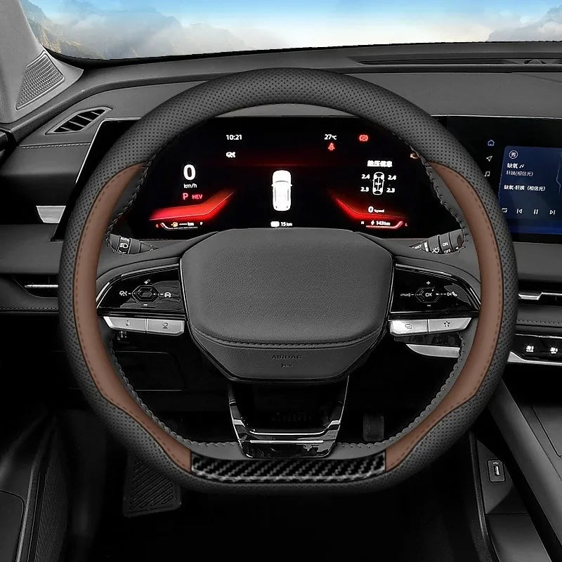 Universal Car Steering Wheel Cover Leather Steering Wheel Covers Car Interior Accessories 38cm O/D Type Non Slip Steering Covers
