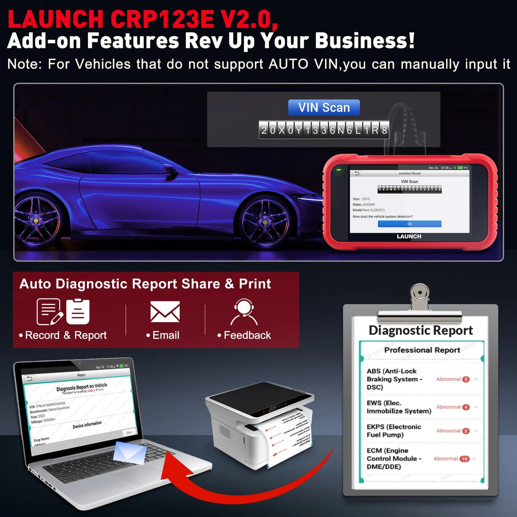 LAUNCH X431 CRP123E V3.0 OBD2 Scanner ENG ABS Airbag SRS AT Auto Diagnostic Tool 7 Reset Code Reader Automotive tools PK CRP123 Car Mobile World