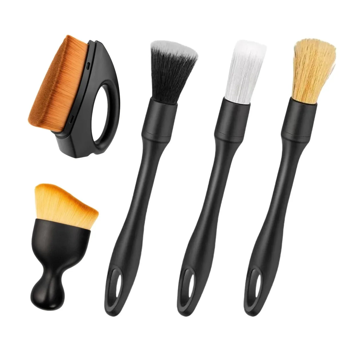 4-5PCS Car Interior Detailing Brush Set Air Vent Clean Crevice Sweep Dust Duster Auto Wash Tools with Brush for Vehicle Cleaning