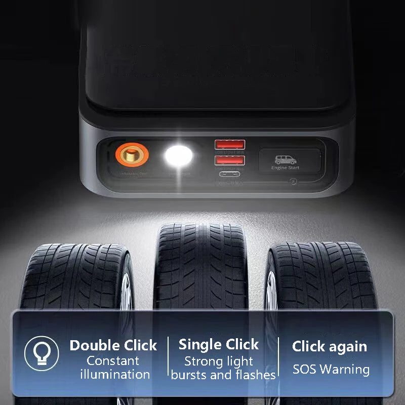 Baseus 2 In 1 Car Jump Starter With Wireless Tire Inflator Pump 1000A Portable Power Station Battery Booster Emergency Device