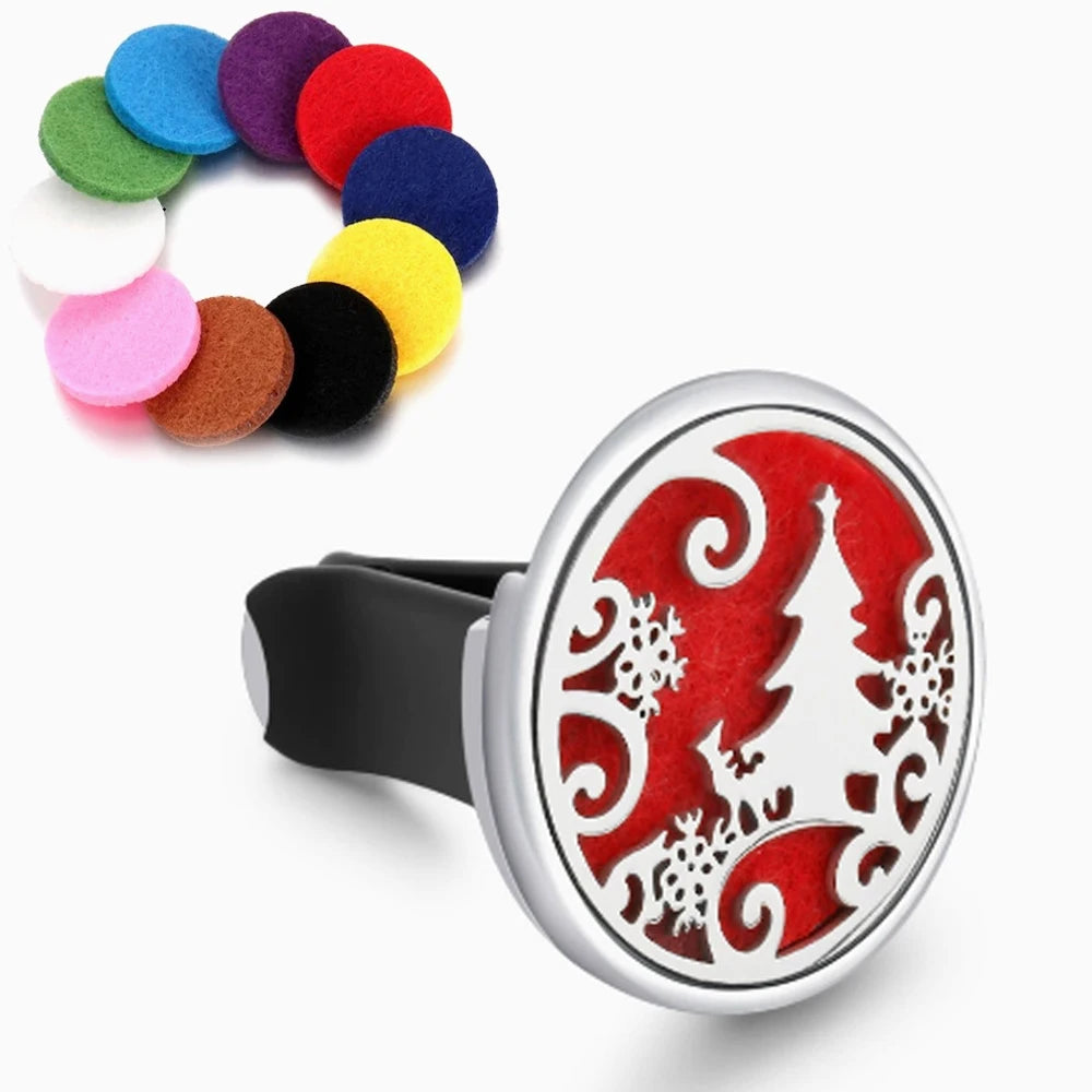 Tree Car Aromatherapy Diffuser Essential Oil Car Vent Clip Air Freshener Purifier with Pads - Car Clip Perfume Locket
