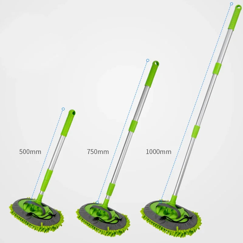 2 In 1 Car Cleaning Brush Car Wash Brush Duster Telescoping Alloy Long Handle Cleaning Mop Chenille Broom Auto Accessories CM World