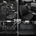 Premium Faux Leather Car Seat Covers Full Set, Airbag Compatible, Universal Fit for Cars Trucks SUVs CM World