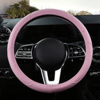 Motoptes Car Anti-Slip Leather Steering wheel Cover Universal car Steering Wheel Protective Cover Fashion Style 38cm Pink CM World
