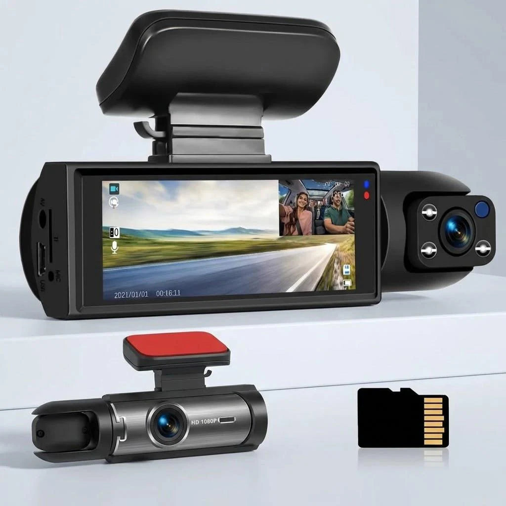 1080P Dual Lens Dash Camera Front and Rear Car Driving Recorder with Night Vision G Sensor 316 Inch IPS Display Car Mobile World