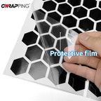 Car Adhesive Vinyl Wrap Honeycomb B-pillar Vinyl Decal DIY Waterproof Center Column Decoration Decor Universal Car Accessories Car Mobile World