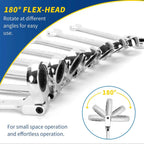 1pc 6mm-32mm 72-Tooth Ratcheting Wrench Spanner Socket Tool Flexible Reversible Head Combination Ratchet Wrench Universal keys C
