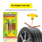 Car Tire Puncture Plugs Vacuum Tire Pass Emergency Repair Tools Glue Strips Glue Quick Repair Tire Repair Kit Patch Tool Set CM World