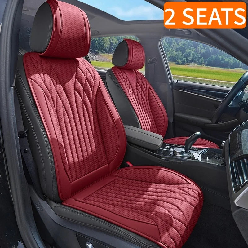 Front 2-seater Car Seat Cushion, Luxurious Nappa Leather, Suitable for All Seasons, Comfortable, Breathable and Wear-resistant, Easy to Install, Suitable for Sedans SUV, Truck and Car Interior High-end Accessories