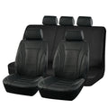 Black Universal Car Seat Covers Leather Splicing Carbon Fiber Car Accessories Interior  Seat Protector Cushion luxury CM World
