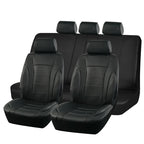 Black Universal Car Seat Covers Leather Splicing Carbon Fiber Car Accessories Interior  Seat Protector Cushion luxury CM World