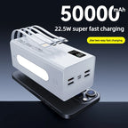 50000mAh Power Bank 22.5W Fast Charging Portable Charger Built-in Cable External Battery Pack PD USB C LED Display Powerbank