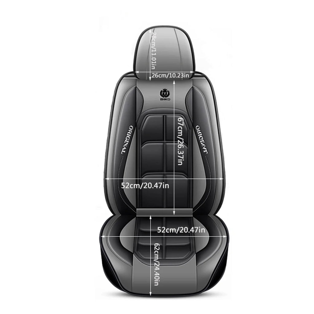 1pc Car Front Driver Seat Cover Premium PU Leather Auto Seat Cushion Full Wrap Protection Non-Slip Seat Cover