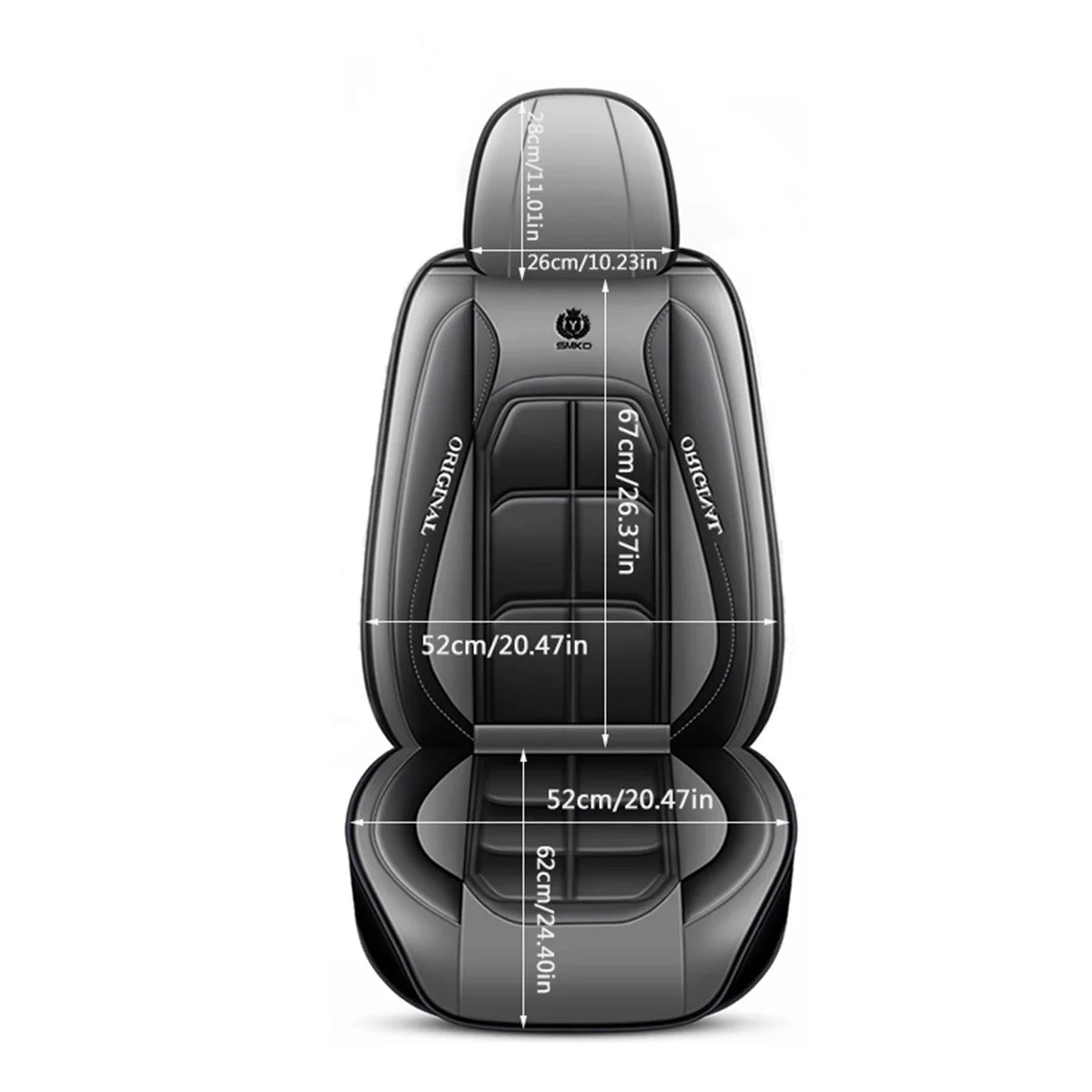 1pc Car Front Driver Seat Cover Premium PU Leather Auto Seat Cushion Full Wrap Protection Non-Slip Seat Cover