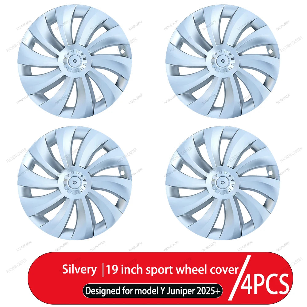 For Tesla Model Y Juniper 2025+ 4PCS Hub Cap19 Inch Car Replacement Wheel Cap  Performance Automobile Hubcap Cover Accessories