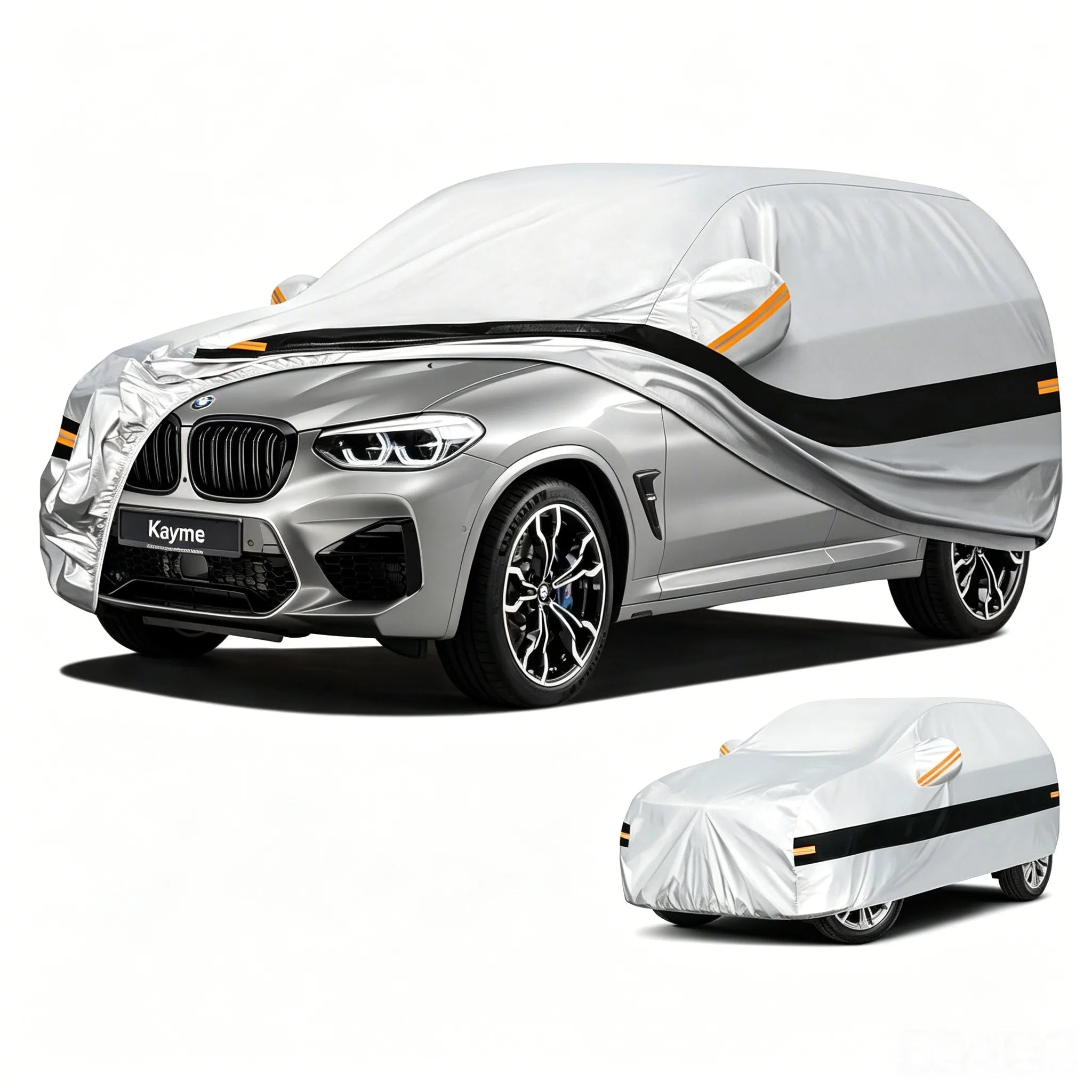 Kayme 10 Layer Car Cover All Weather 100% Waterproof Outdoor Car Covers Rain Snow UV Dust Protection For Sedan/Suv/Hattchback Car Mobile World