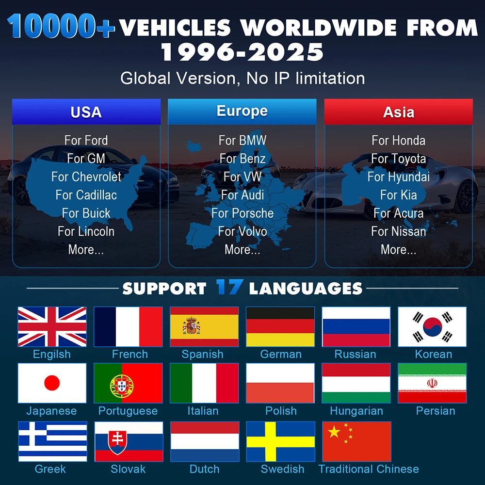 KINGBOLEN K7 OBD2 Scanner Bluetooth 2026 Bidirectional Scan Tool with Lifetime FRee Update, ECU Coding, 31+ Resets, Full System Car Mobile World