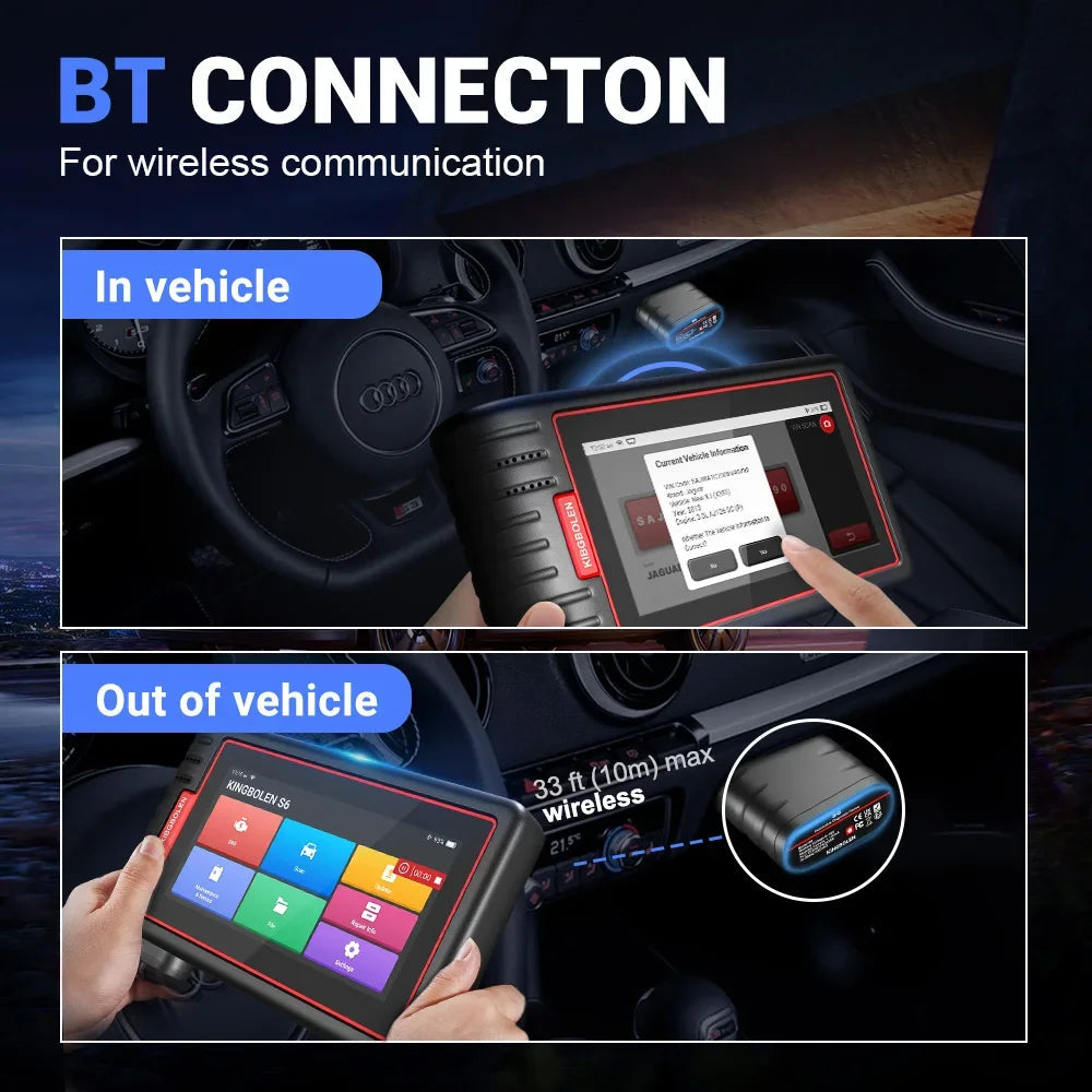 Kingbolen S6 2 Scanner Bluetooth All System Code Reader Car Diagnostic Tool PK ThinkTool ThinkScan Max Car Mobile World