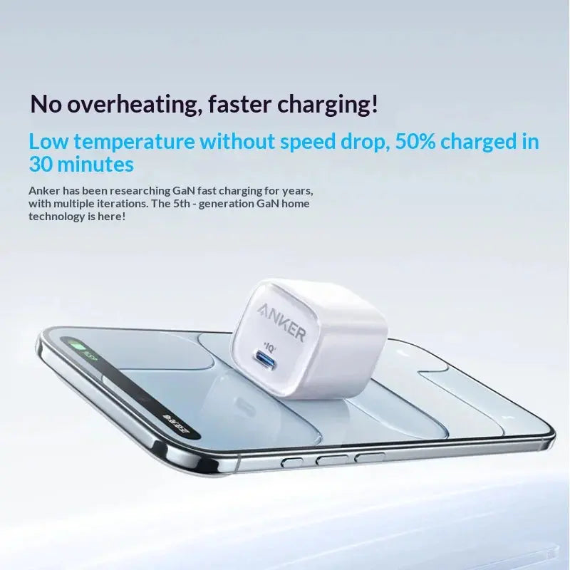 30w Anker Pd Fast Charger Ice Sensing Usb C Wall Charger For Phone 16 Pro Max Phone 15 Pro Portable Mobile Phone Power Adapter Car Mobile World